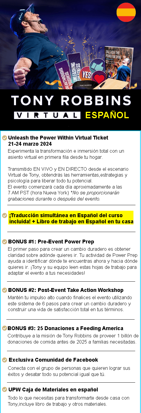 Tony Robbins curso Virtual en español 2024