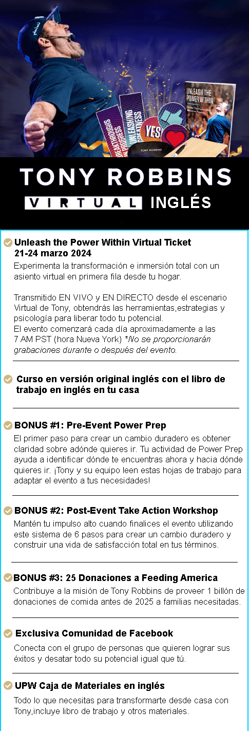 Tony Robbins curso Virtual en español 2024