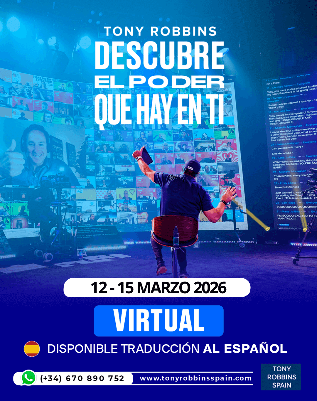 Tony Robbins en español curso UPW Virtual Descubre el Poder que hay en ti marzo 2026