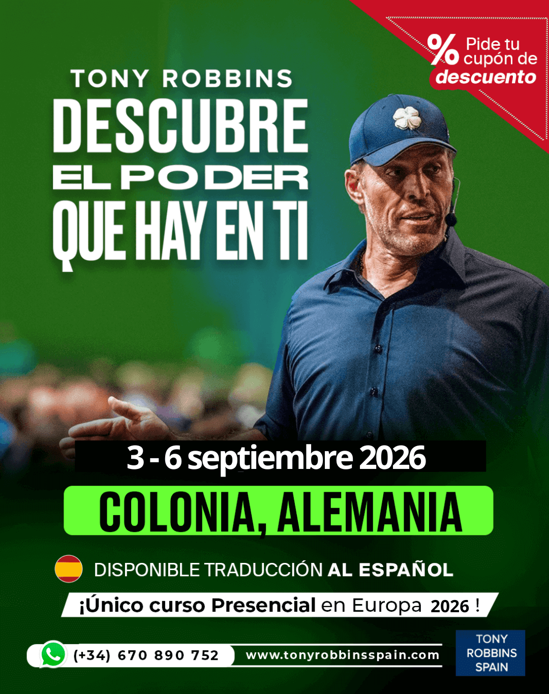 Tony Robbins UPW Alemania 2026 en español