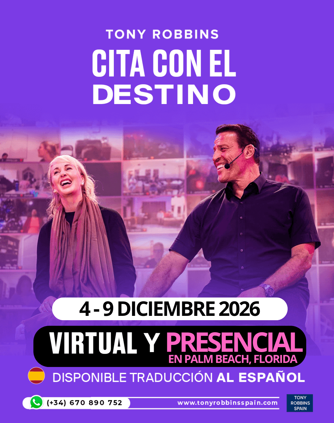 Date with Destiny en español tickets Tony Robbins 2026