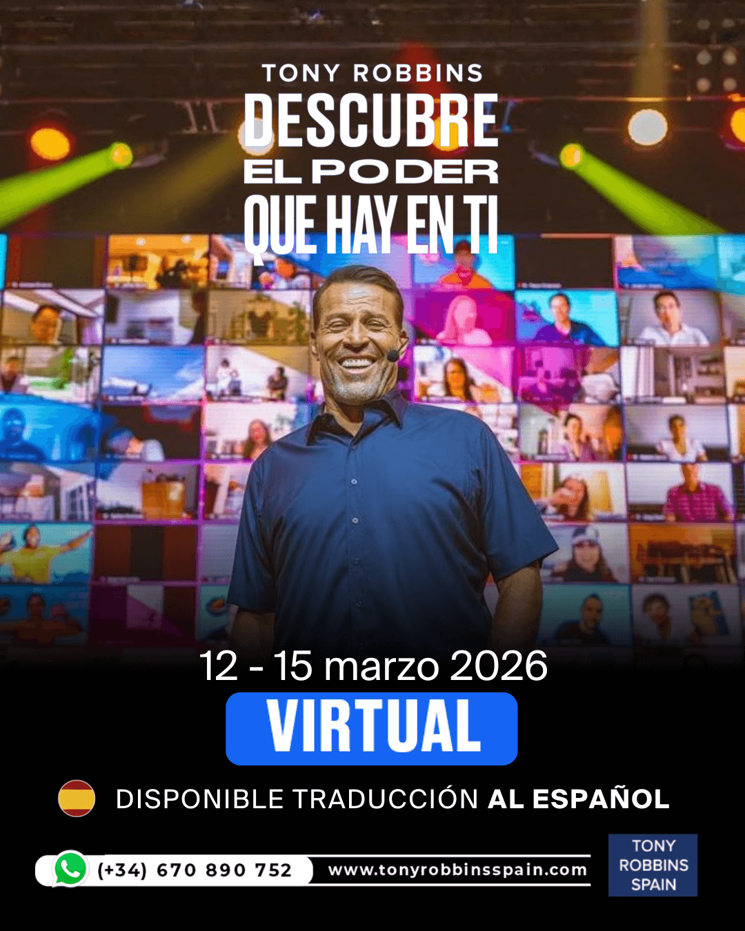 Tony Robbins en español curso UPW Virtual Descubre el Poder que hay en ti marzo 2026