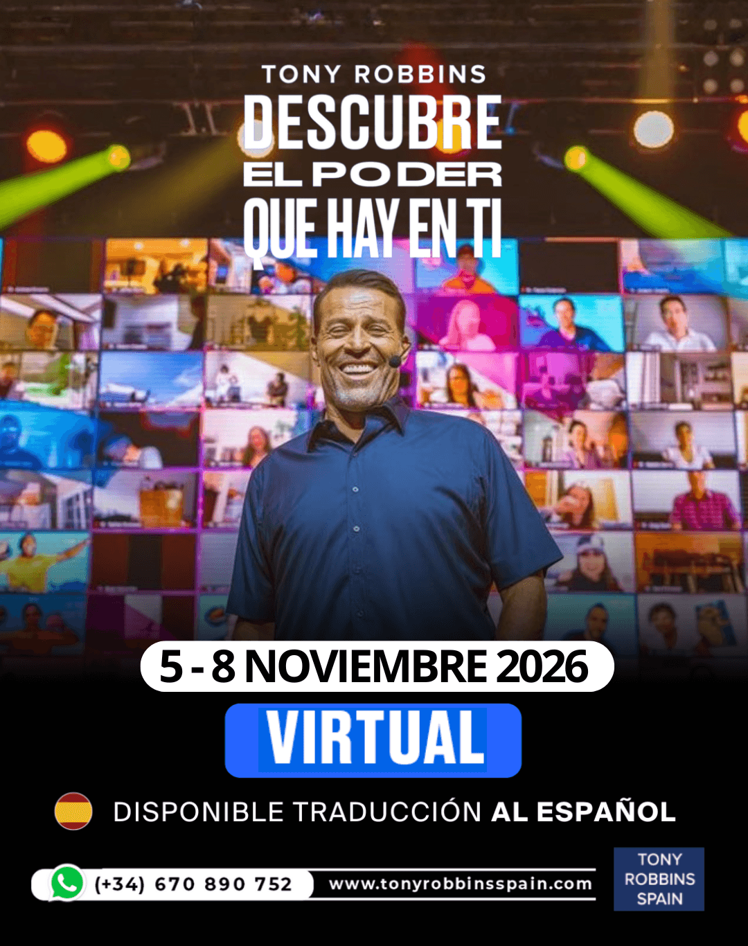 Tony Robbins en español curso UPW Virtual Descubre el Poder que hay en ti noviembre 2026