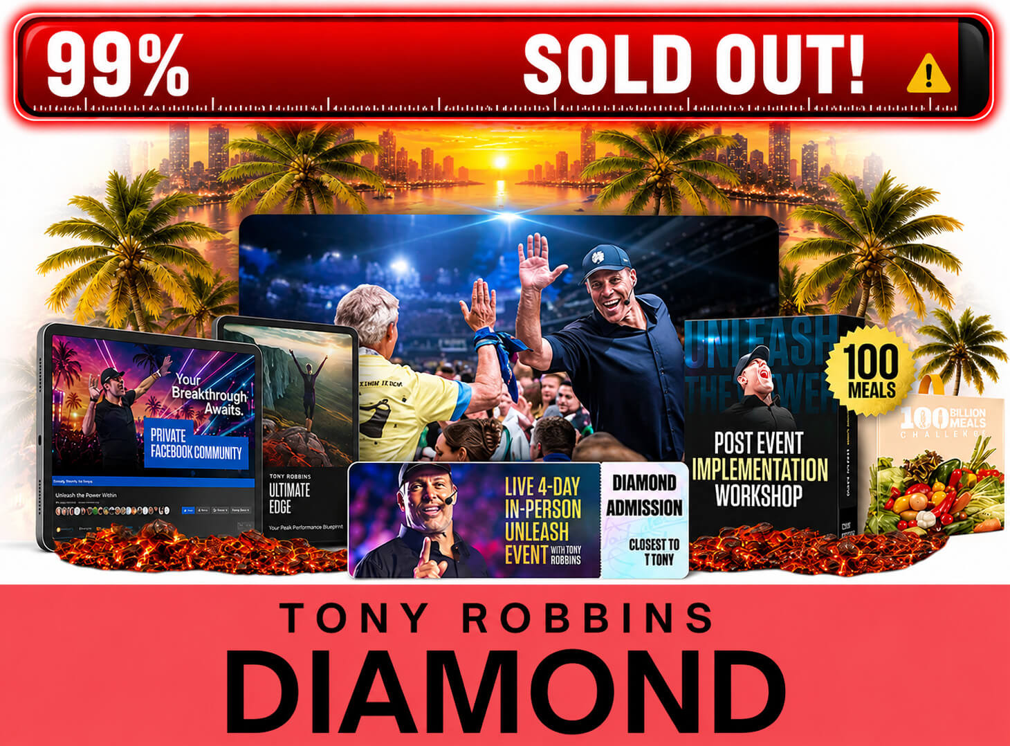 Ticket categoria Diamond en español Miami Tony Robbins 2026