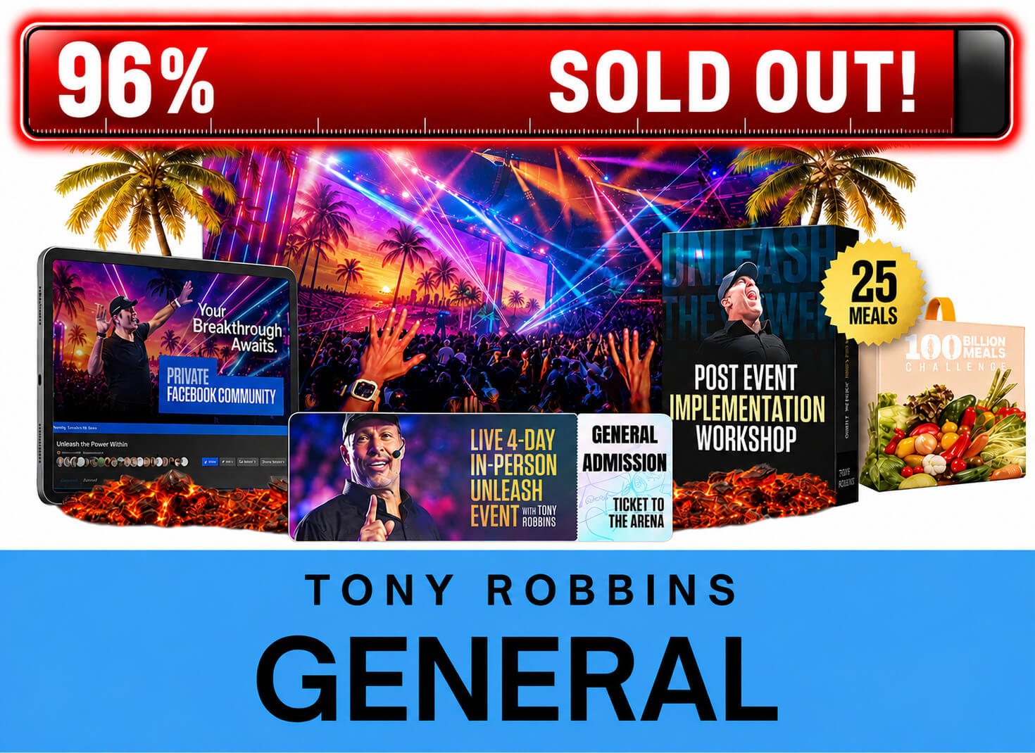 Ticket categoria General en español Miami Tony Robbins 2026