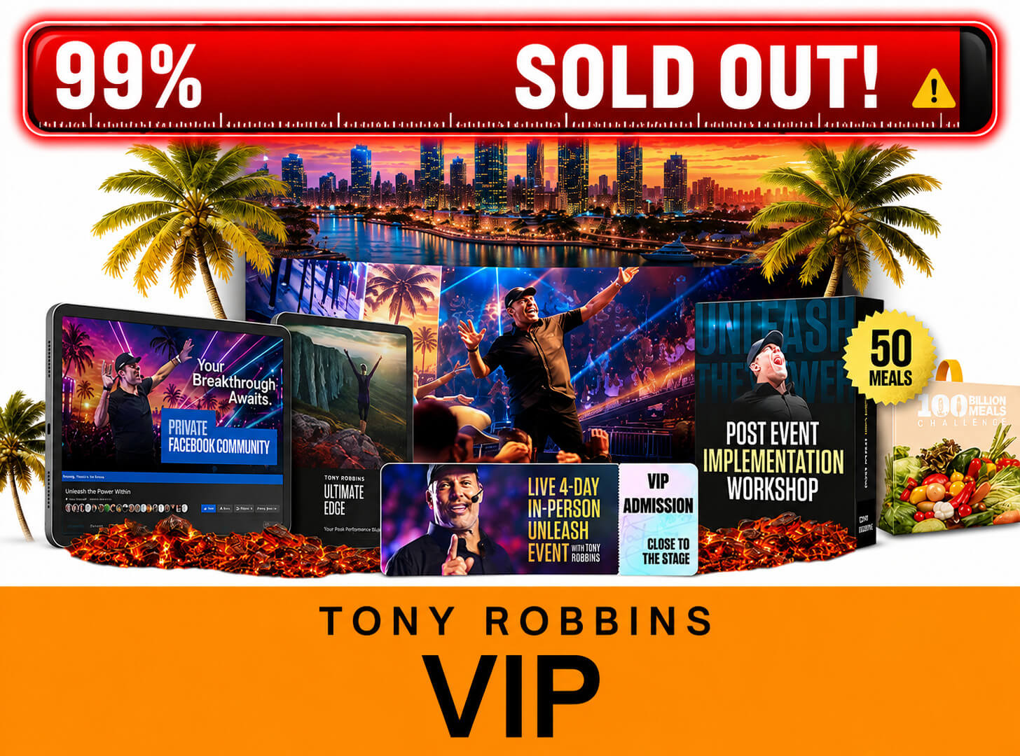 Ticket categoria VIP en español Miami Tony Robbins 2026