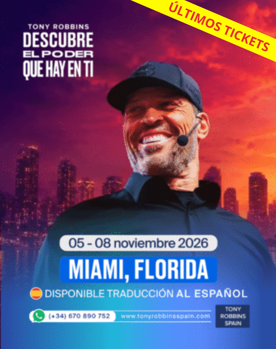 Tony Robbins Curso UPW en Miami en español 2026 Tickets oferta especial